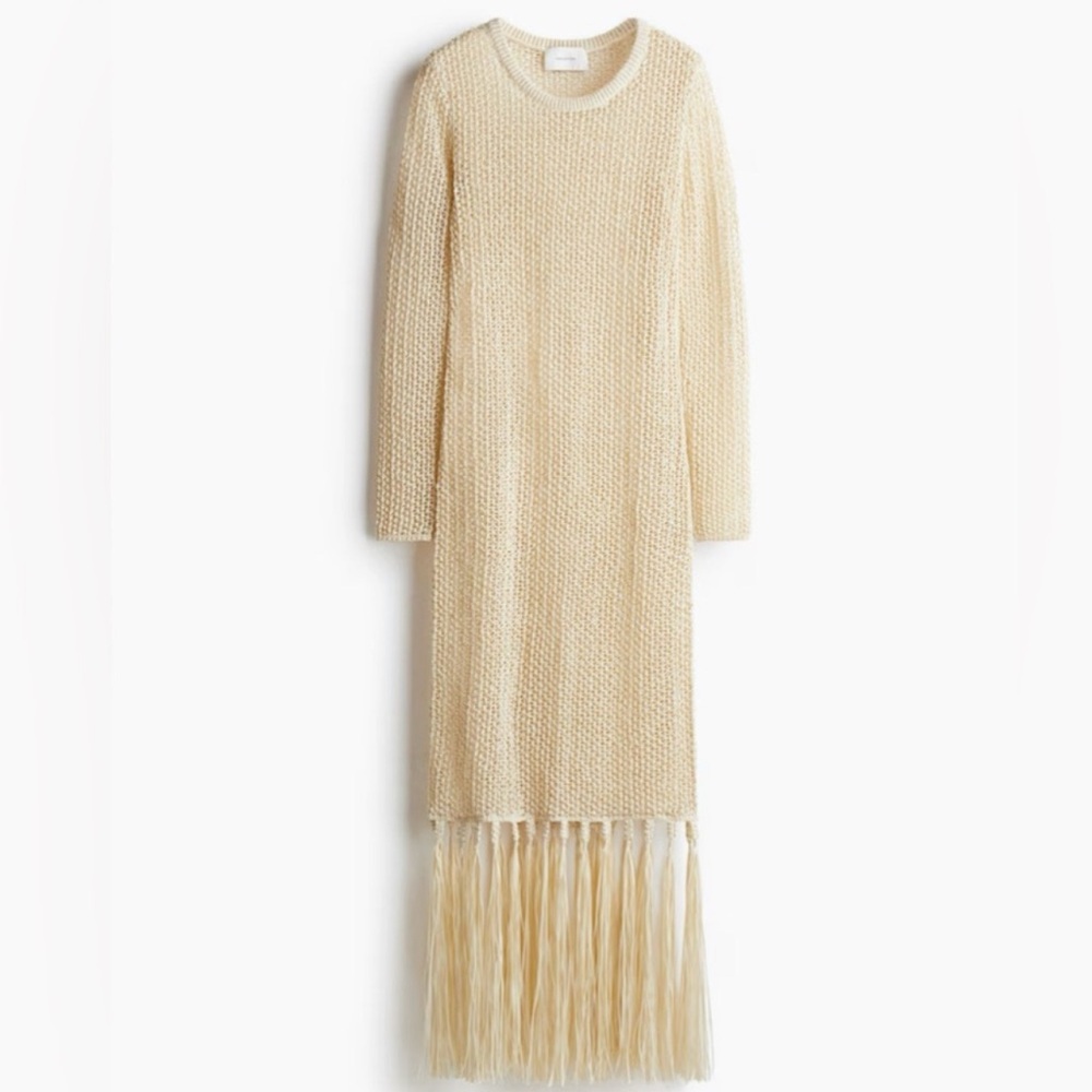 H&M Crochet Fringe Maxi Dress XS